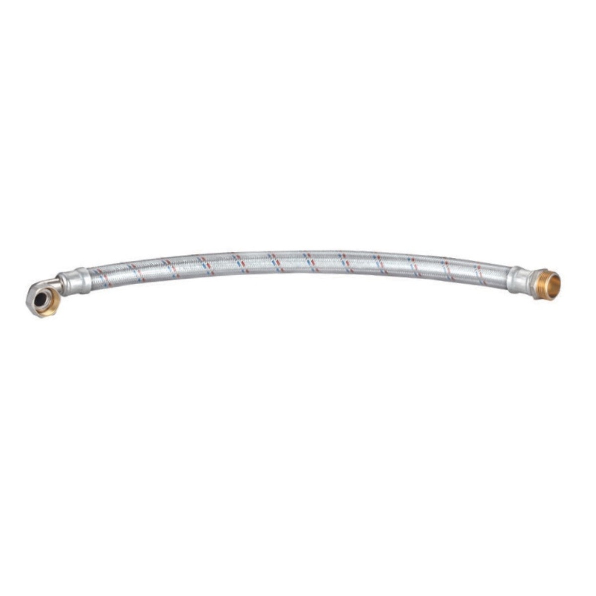 Tlaková flexibilná hadica s kolenom potiahnutá gumou 1" (vonk. x vnút. závit) - 55 cm