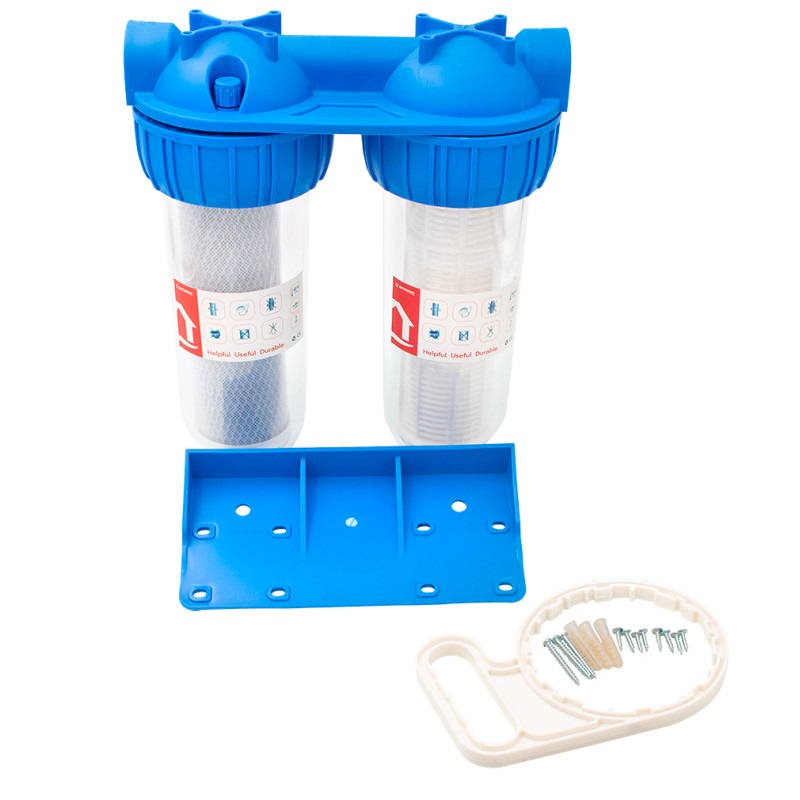 Dvojitý filter 10" Everline EWY-2F11/10 s vložkami - 1"